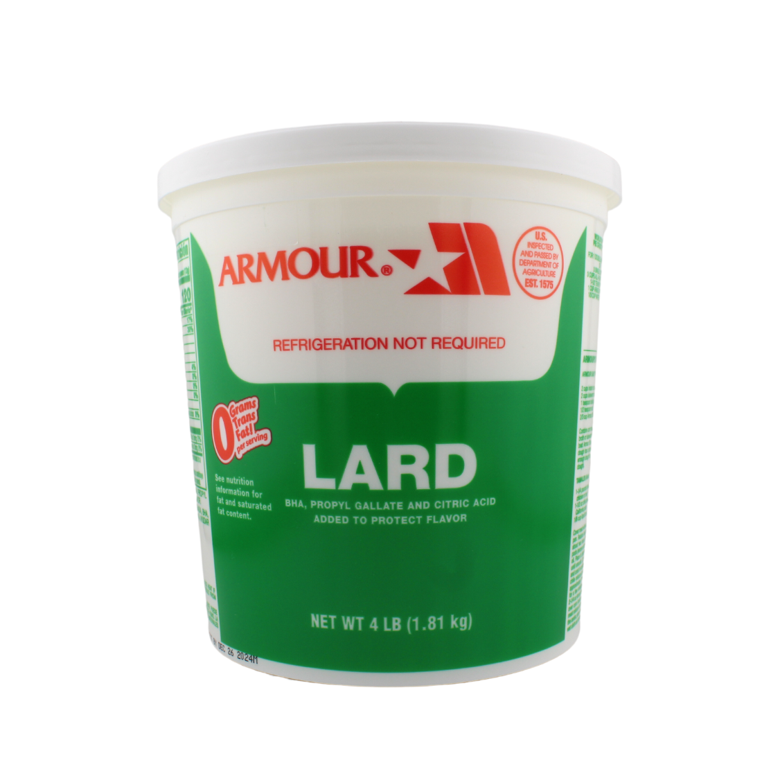 Armour Lard 4 lb | 12 Pack