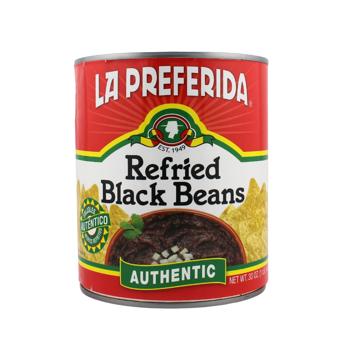 LP Refried Bean Black AUTH. 30oz |