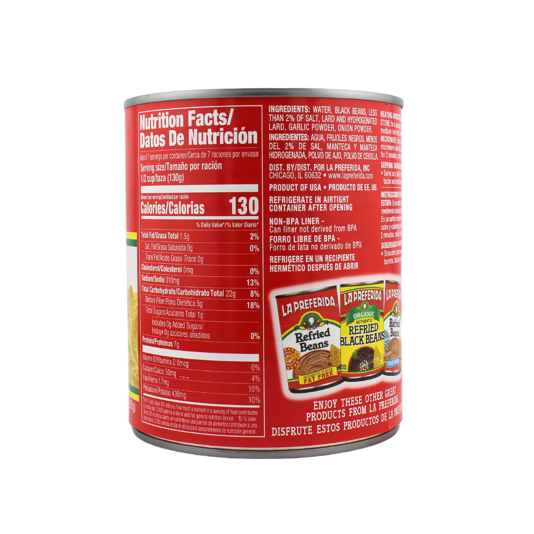 LP Refried Bean Black AUTH. 30oz |
