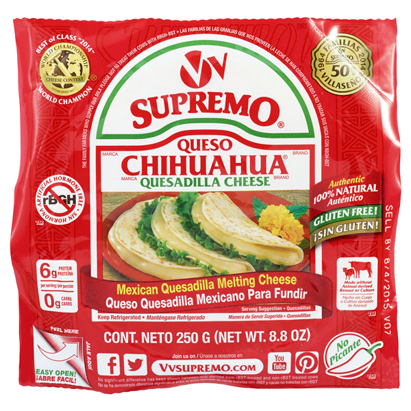 V&V Shredded Chihuahua Cheese | 12 Pack