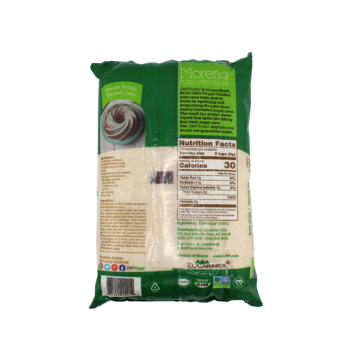 Zulka Pure Cane Sugar 2 lb | 10 Pack