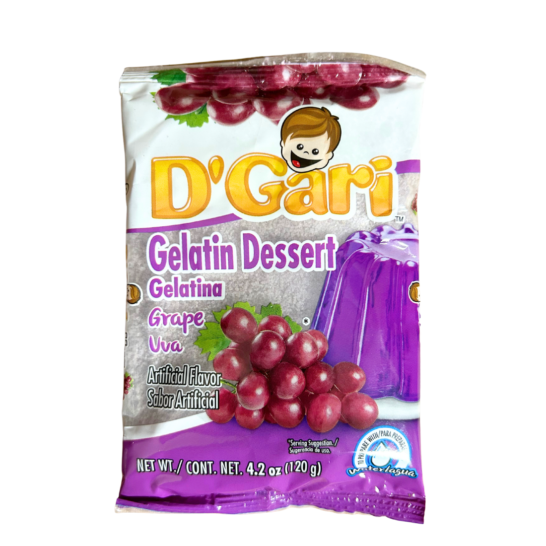 D'Gari Gelatin Grape w/Water | 24 Pack