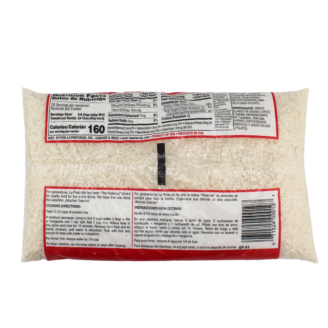 LP Long Grain Rice Poly 2lb | 15 Pack